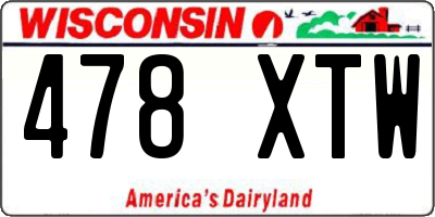 WI license plate 478XTW