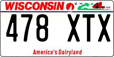 WI license plate 478XTX