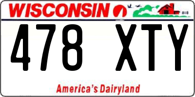 WI license plate 478XTY