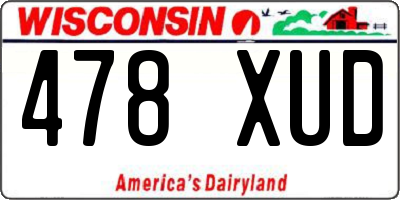 WI license plate 478XUD