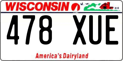 WI license plate 478XUE