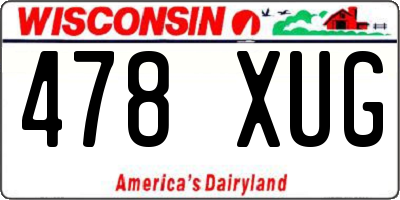 WI license plate 478XUG