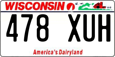WI license plate 478XUH