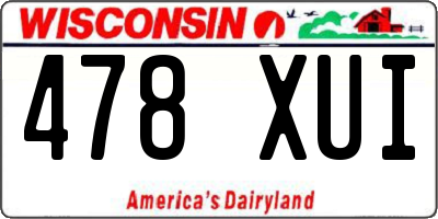 WI license plate 478XUI