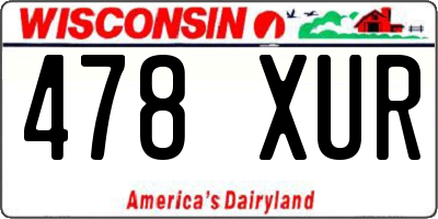 WI license plate 478XUR