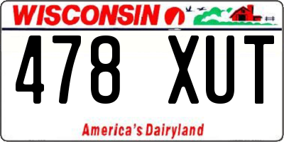 WI license plate 478XUT
