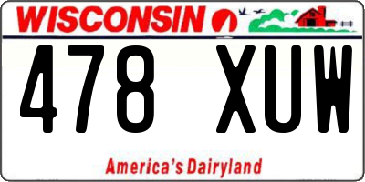 WI license plate 478XUW