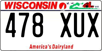 WI license plate 478XUX