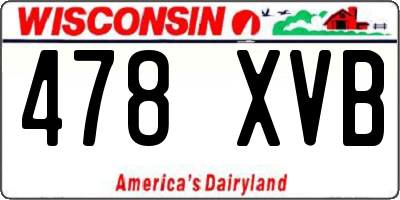 WI license plate 478XVB