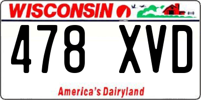 WI license plate 478XVD