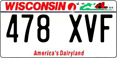 WI license plate 478XVF