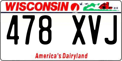 WI license plate 478XVJ