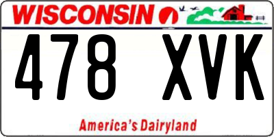 WI license plate 478XVK