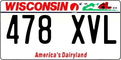 WI license plate 478XVL