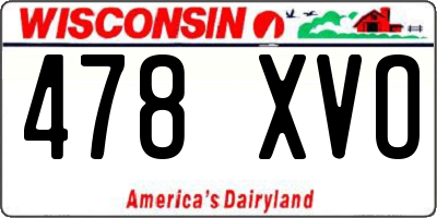 WI license plate 478XVO