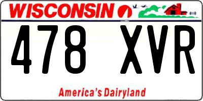 WI license plate 478XVR