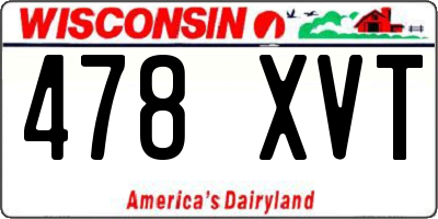 WI license plate 478XVT