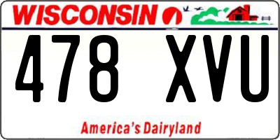 WI license plate 478XVU