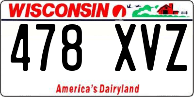 WI license plate 478XVZ