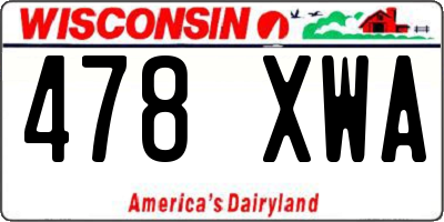 WI license plate 478XWA