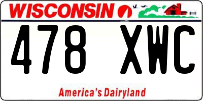 WI license plate 478XWC