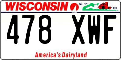 WI license plate 478XWF