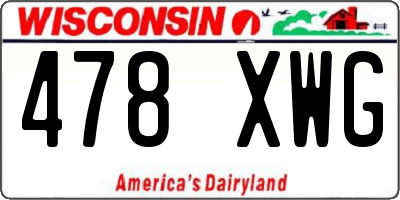 WI license plate 478XWG