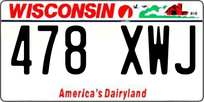 WI license plate 478XWJ