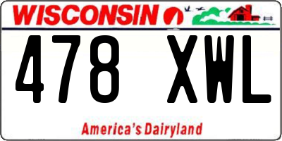 WI license plate 478XWL