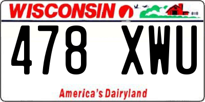 WI license plate 478XWU