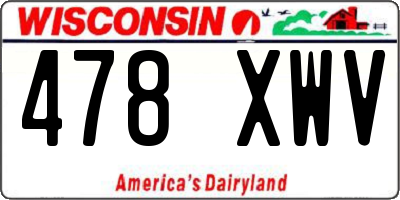 WI license plate 478XWV