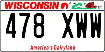 WI license plate 478XWW
