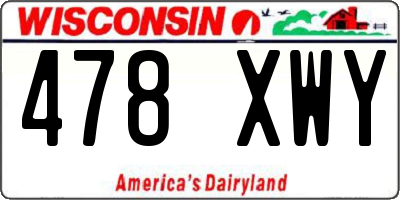 WI license plate 478XWY