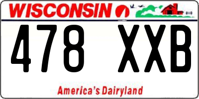 WI license plate 478XXB