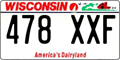 WI license plate 478XXF