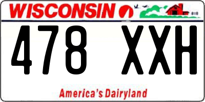 WI license plate 478XXH