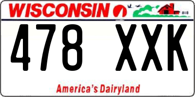 WI license plate 478XXK