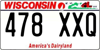 WI license plate 478XXQ