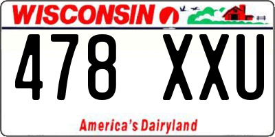 WI license plate 478XXU