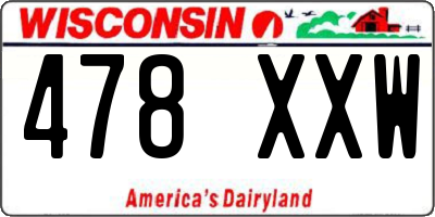 WI license plate 478XXW