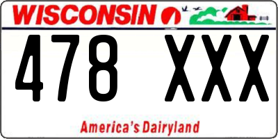 WI license plate 478XXX