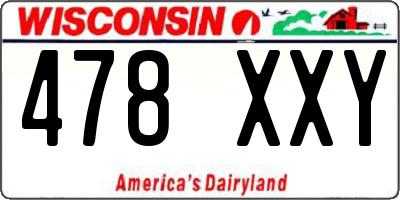 WI license plate 478XXY