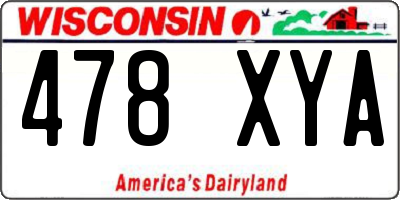 WI license plate 478XYA