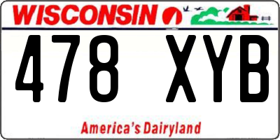 WI license plate 478XYB
