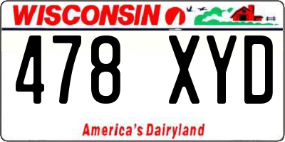 WI license plate 478XYD
