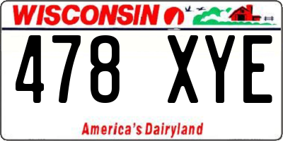 WI license plate 478XYE