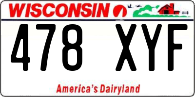 WI license plate 478XYF