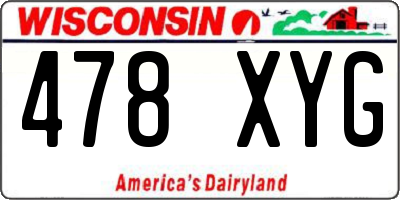 WI license plate 478XYG