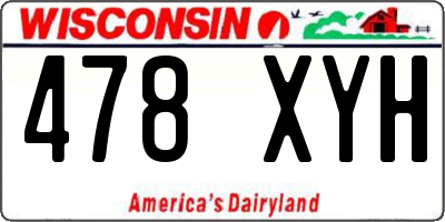 WI license plate 478XYH