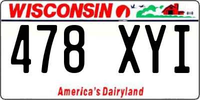 WI license plate 478XYI